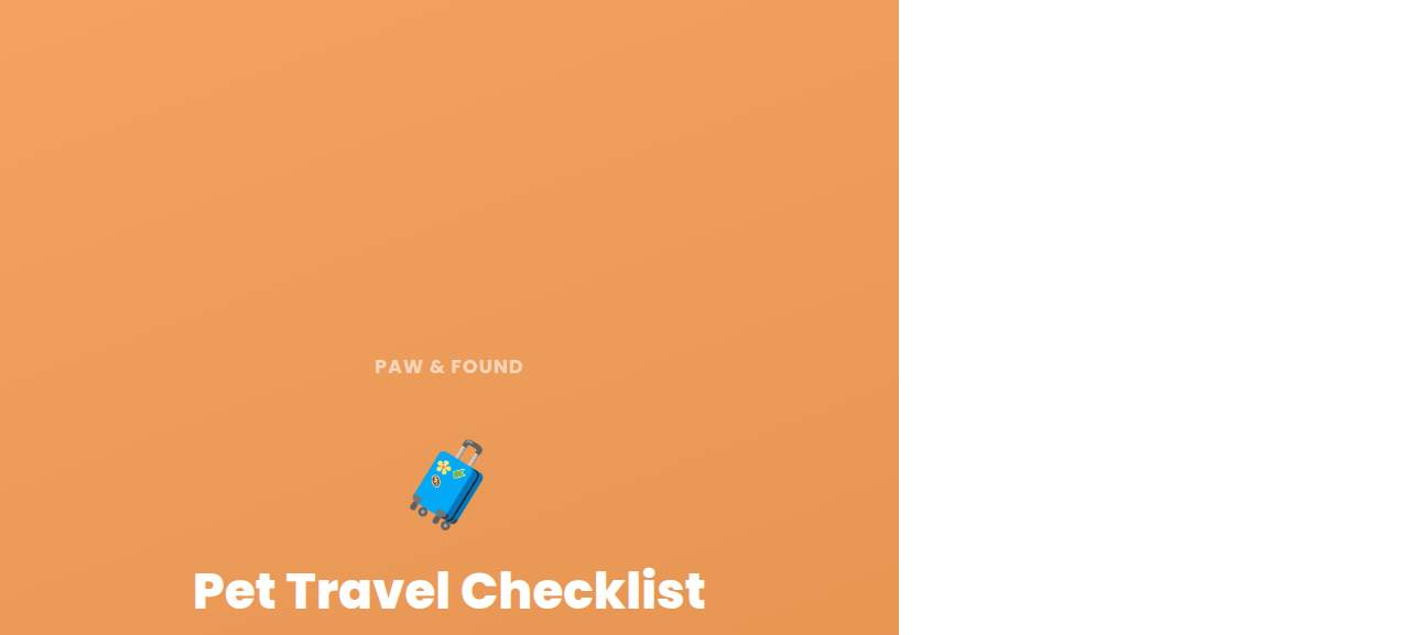 Pet Travel Checklist & Packing Guide